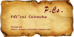 Pócsi Csinszka névjegykártya